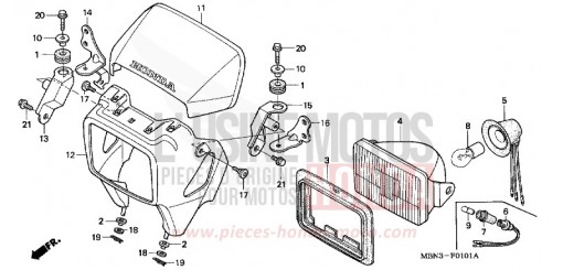 PROJECTEUR (DK/ED/U) XR650RY de 2000